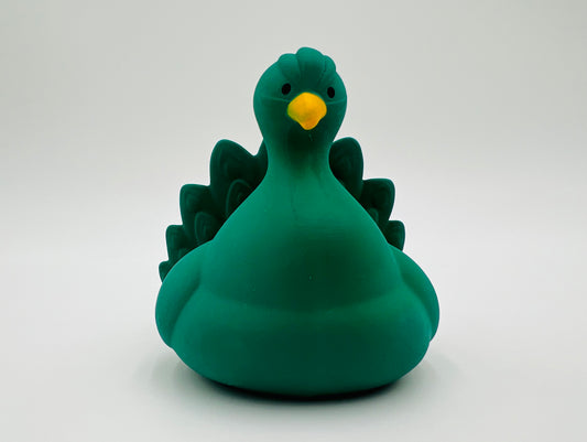 Bath Toy Peacock Green-NonToxic Rubber-No Holes