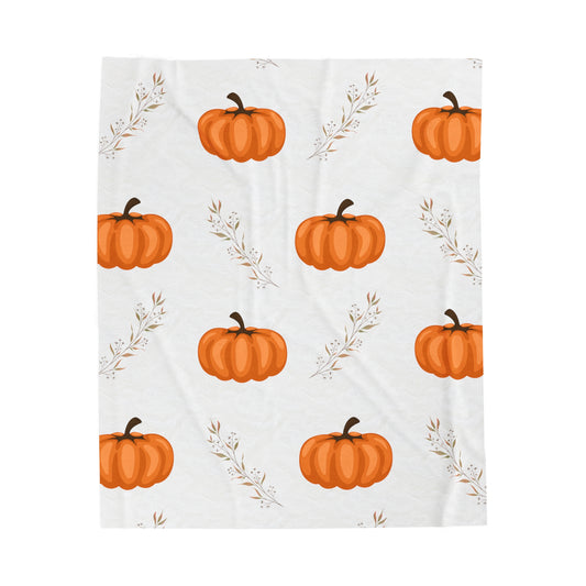Velveteen Plush Blanket-Pumpkin. Three Sizes: 30x40  50x60  60x80