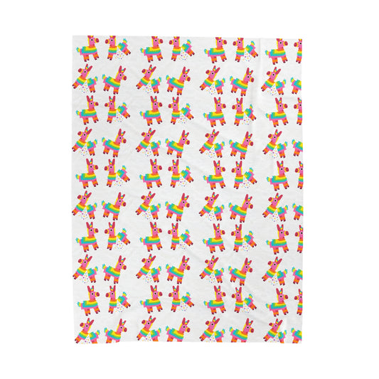 Velveteen Plush Blanket- Piñata. Three Sizes: 30x40  50x60  60x80
