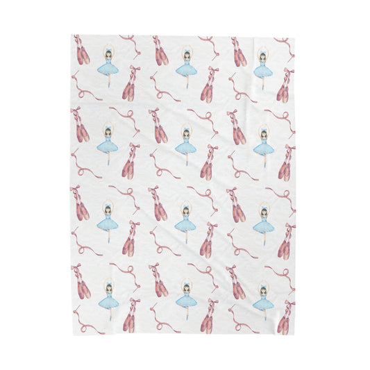 Velveteen Plush Blanket-Ballerina. Three Sizes: 30x40  50x60  60x80