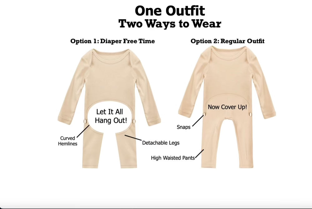 Pre-Order Now! Ships in 5 months. Diaper Free Time Baby Outfit.